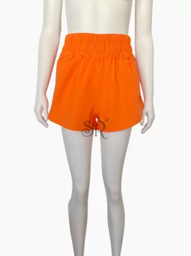 Solid Elastic Waist Track Shorts